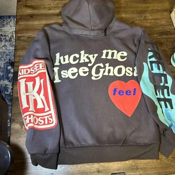 kids see ghosts lucky me I see ghosts | camp flog gnaw sweatshirt hoodie unisex - Picture 2 of 14